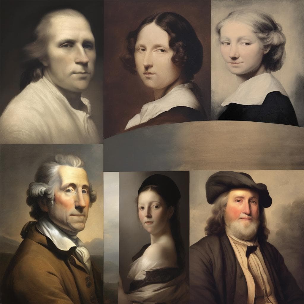 Ζωντανές εικόνες ανθρώπων, χαρακτήρες σε πορτρέτα, τέχνη και ερμηνεία μέσω της ζωγραφικής.